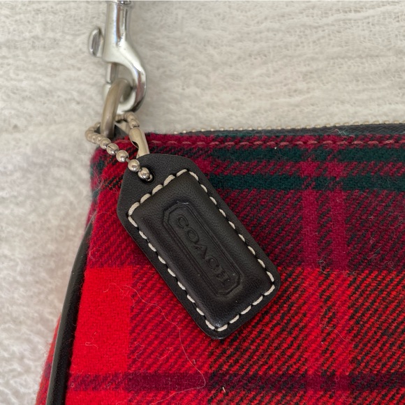 Coach small leather  and plaid wool shoulder bag in excellent condition - Picture 9 of 9